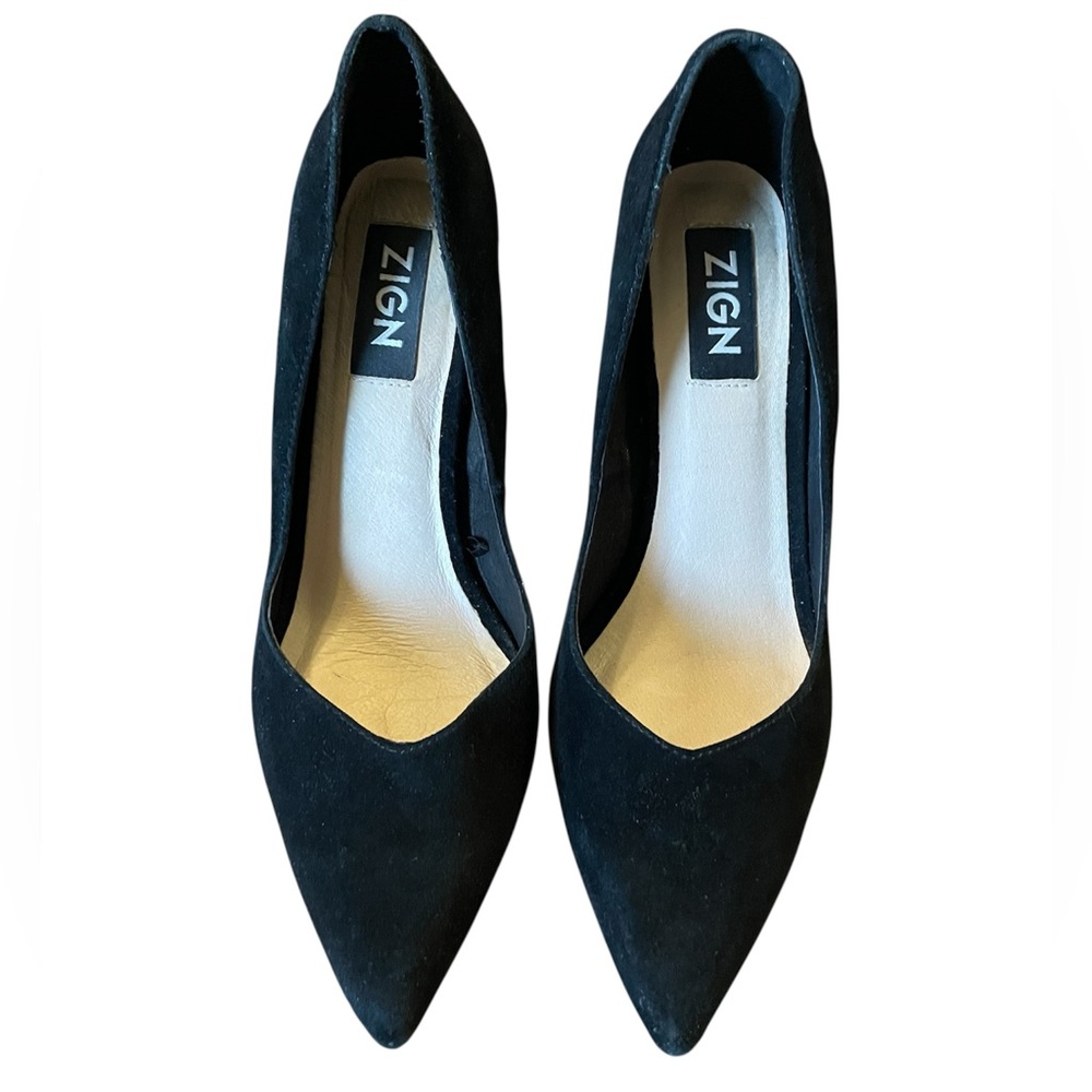 ZIGN Black Suede Heels. Size 8 (US) / 39 (EUR) - Picture 4 of 16